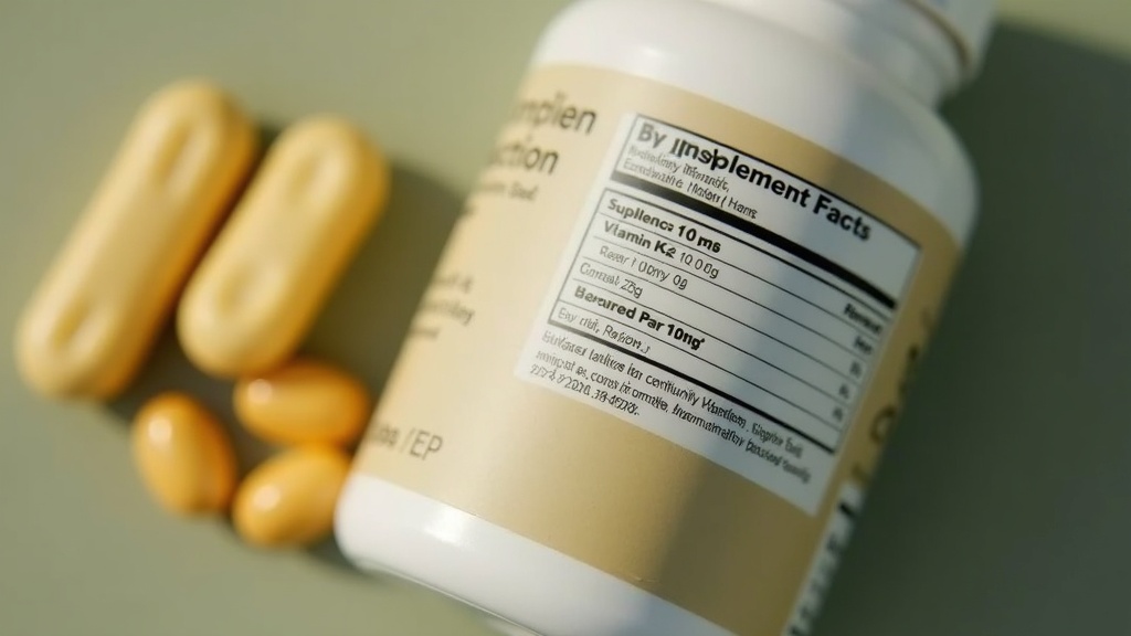 UV documentary realism: tight close-up of a supplement facts panel showing Vitam
