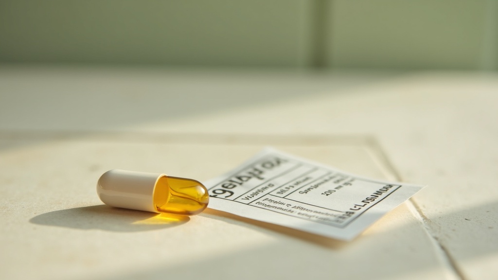 Close-up macro shot of a single open magnesium glycinate capsule resting on a pa