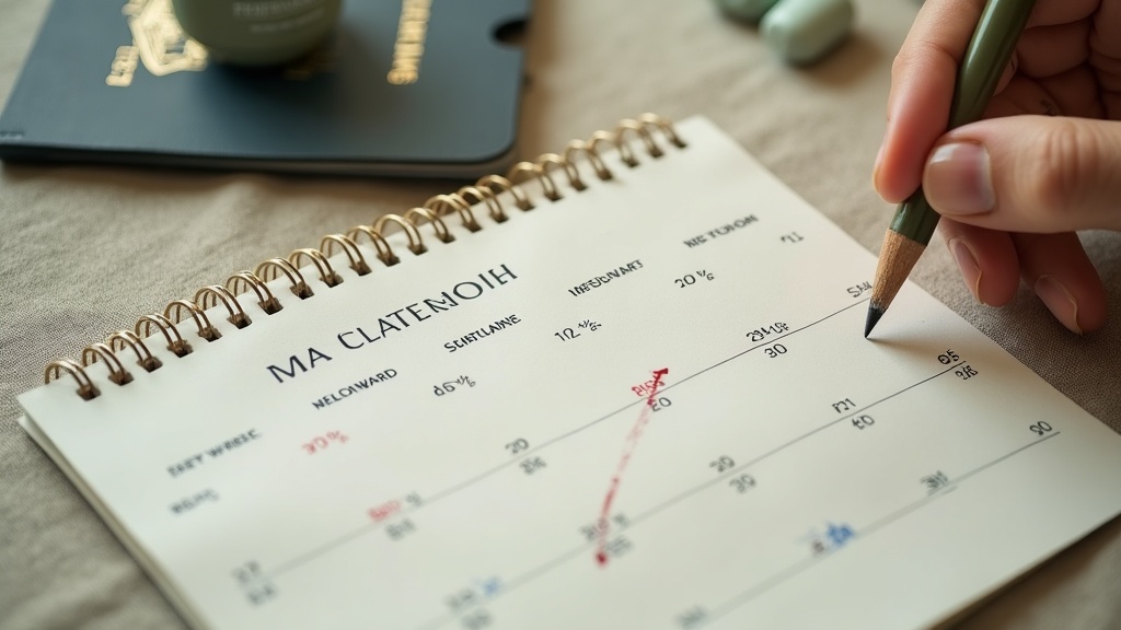 Overhead documentary shot of a paper desk calendar with two cities labeled (New