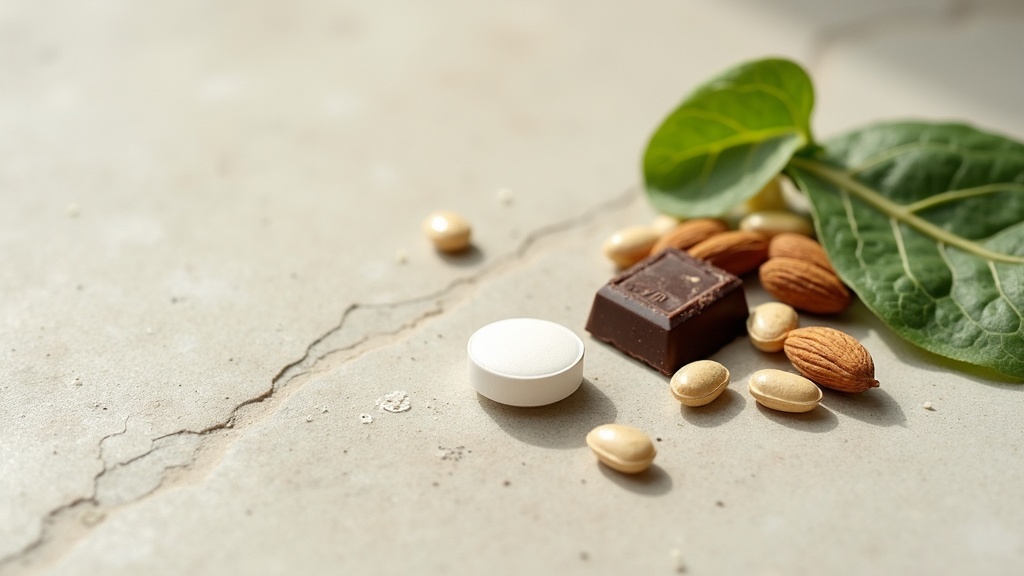 A close, top-down documentary photo of a single white prescription tablet beside