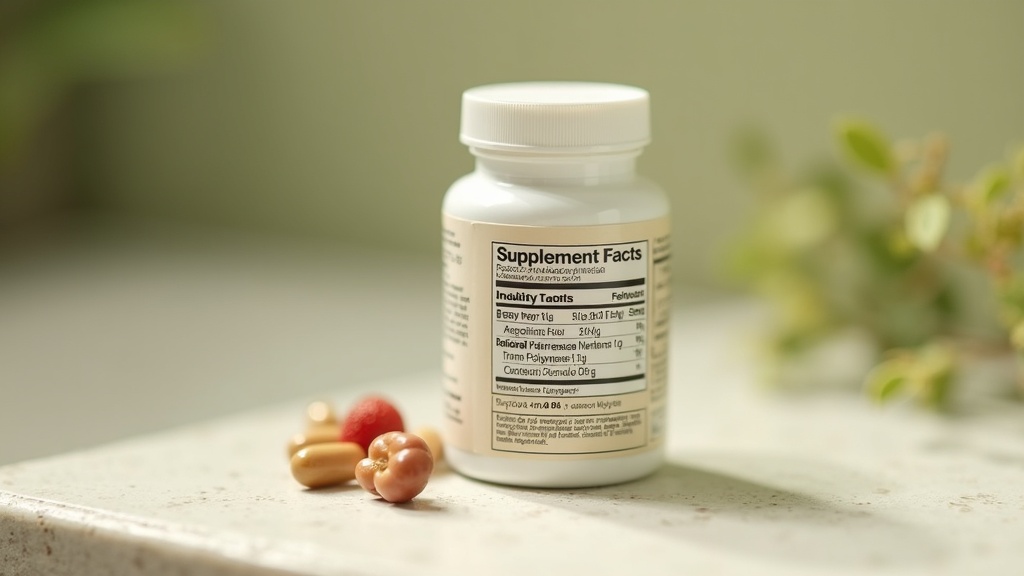 Close-up macro shot of a single supplement facts panel for a trans-resveratrol p