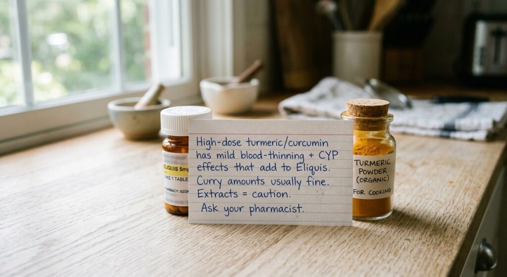 Turmeric and Eliquis (Apixaban): Does Curcumin Raise Your Bleeding Risk? — bottom line