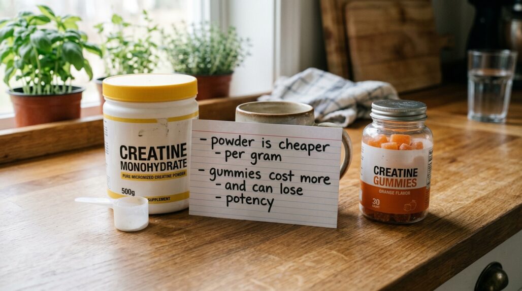 creatine gummies vs powder cost per gram