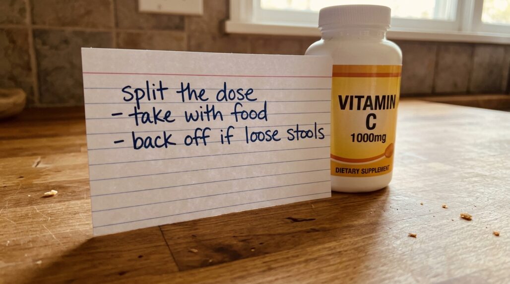 how to take high dose vitamin c without stomach upset