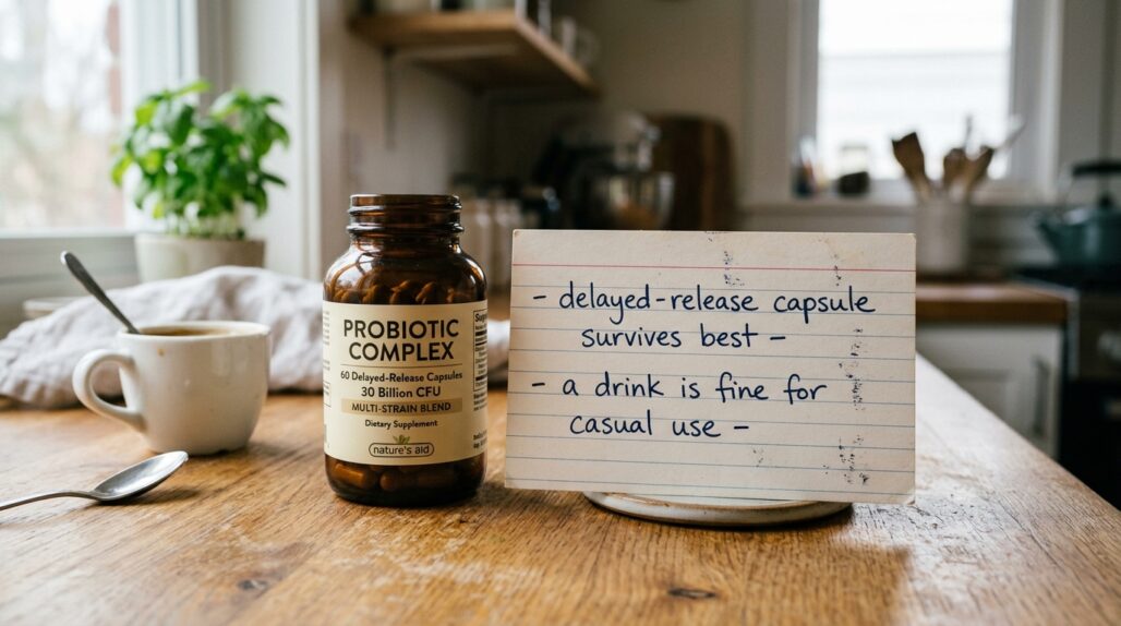 probiotic capsule vs powder vs drink