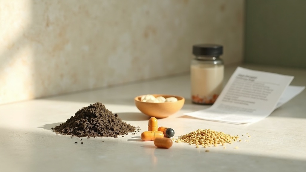 A close documentary still life on a pale stone countertop in soft morning light