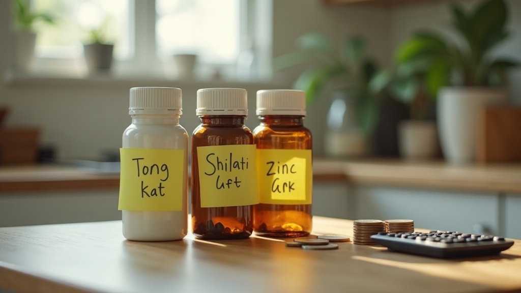 A natural daylight photo of a kitchen counter scene showing how to build a suppl