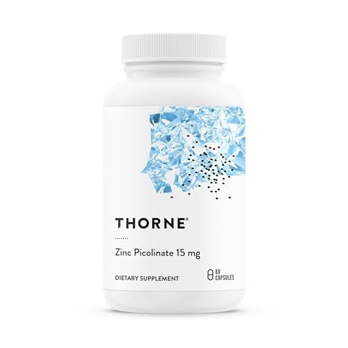 THORNE - Zinc Picolinate 15 mg - Highly Absorbable Zinc Supplement - Supports Immune System, Eye, Skin & Reproductive Health* - Third-Party Certified - Gluten, Dairy & Soy-Free - 60 Capsules