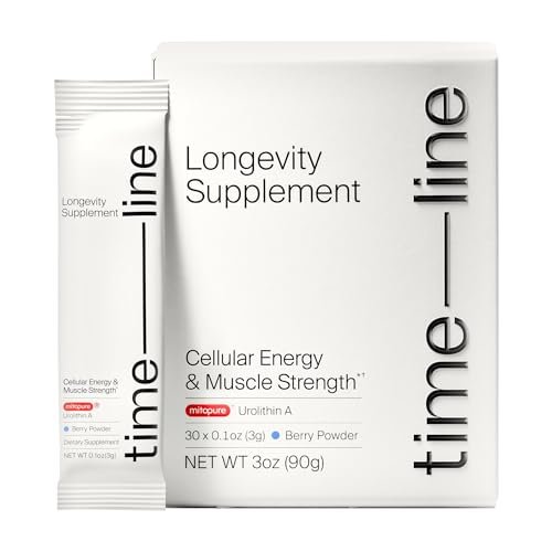 Timeline Mitopure Urolithin A Supplement Powder 500 MG- Clinically Proven Support for Healthy Aging and Cellular Renewal - Mitoceutical for Muscle Support and Longevity