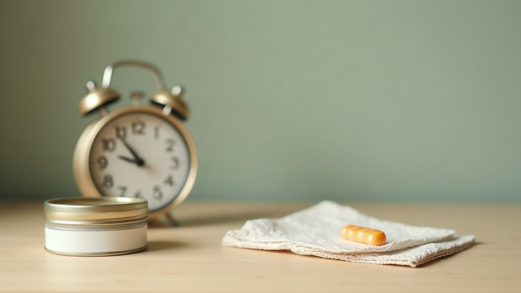 Documentary still life of a wall clock showing thirty minutes elapsed beside a p