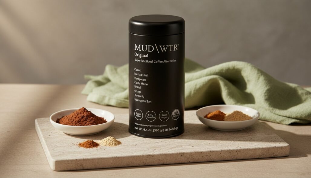 MUD/WTR Original with ingredients shown for context, without dose claims.
