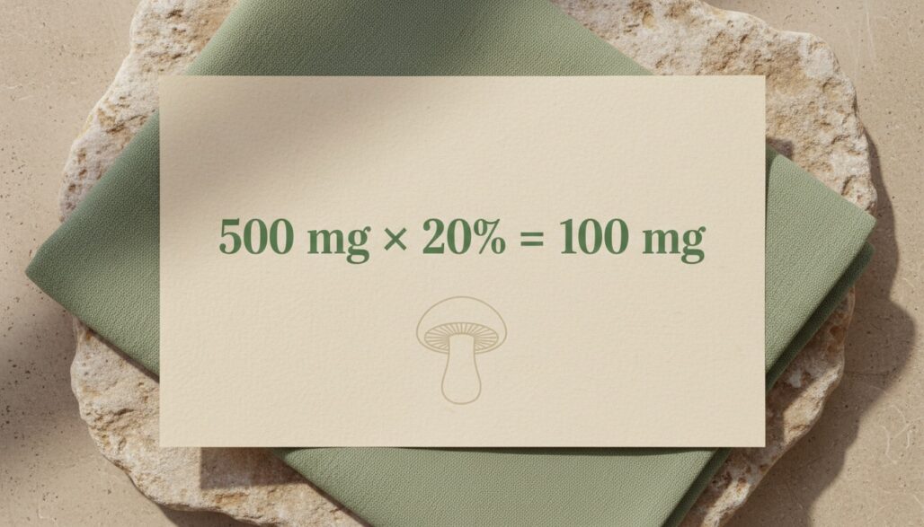 Hypothetical example: 500 milligrams at 20 percent equals 100 milligrams.